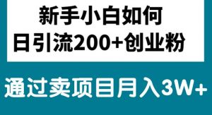 新手小白日引流200+创业粉,通过卖项目月入3W+-小本创业副业项目推荐_零成本在家赚钱项目_中赚网
