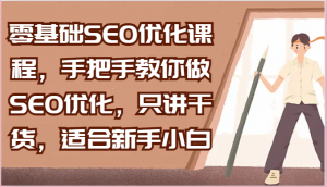 零基础SEO优化课程，手把手教你做SEO优化，只讲干货，适合新手小白-小本创业副业项目推荐_零成本在家赚钱项目_中赚网