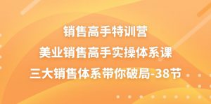 销售-高手特训营，美业-销售高手实操体系课，三大销售体系带你破局-38节-小本创业副业项目推荐_零成本在家赚钱项目_中赚网