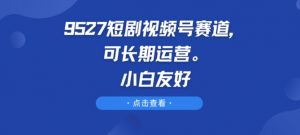 9527短剧视频号赛道，可长期运营，小白友好-小本创业副业项目推荐_零成本在家赚钱项目_中赚网