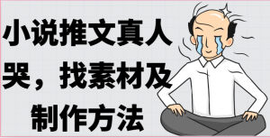 小说推文真人出镜哭，找素材及制作方法-小本创业副业项目推荐_零成本在家赚钱项目_中赚网