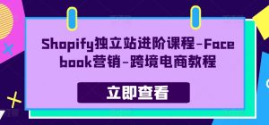 Shopify独立站进阶课程-Facebook营销-跨境电商教程-小本创业副业项目推荐_零成本在家赚钱项目_中赚网