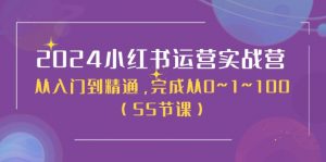 2024小红书运营实战营，从入门到精通，完成从0~1~100（50节课）-小本创业副业项目推荐_零成本在家赚钱项目_中赚网