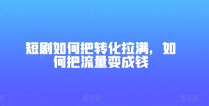 短剧如何把转化拉满，如何把流量变成钱-小本创业副业项目推荐_零成本在家赚钱项目_中赚网