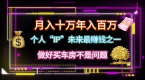 个人“ip”月入10w，年入100w-小本创业副业项目推荐_零成本在家赚钱项目_中赚网