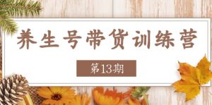 养生号带货训练营【第13期】收益更稳定的玩法，让你带货收益爆炸-小本创业副业项目推荐_零成本在家赚钱项目_中赚网
