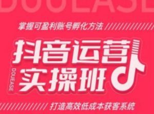 抖音运营实操班，掌握可盈利账号孵化方法，打造高效低成本获客系统-小本创业副业项目推荐_零成本在家赚钱项目_中赚网