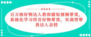 百万级好物达人教你做短视频带货，系统化学习抖音好物带货，实战型带货达人亲授-小本创业副业项目推荐_零成本在家赚钱项目_中赚网