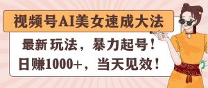 视频号AI美女速成大法，暴力起号，日赚1000+，当天见效-小本创业副业项目推荐_零成本在家赚钱项目_中赚网