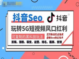 抖音SEO引流培训课程-抓住抖音风口，实现搜索排名，获取精准流量，快速成交变现-小本创业副业项目推荐_零成本在家赚钱项目_中赚网