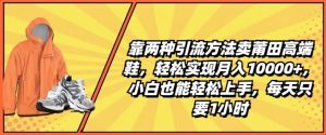 靠两种引流方法卖莆田高端鞋，轻松实现月入1W+，小白也能轻松上手，每天只要1小时-小本创业副业项目推荐_零成本在家赚钱项目_中赚网