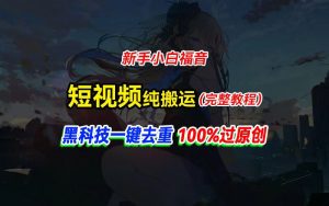 中视频计划纯搬运，黑科技一键去重过原创，新手小白福音，轻松日入大几百-小本创业副业项目推荐_零成本在家赚钱项目_中赚网