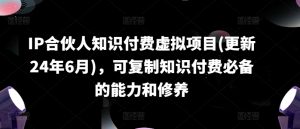 IP合伙人知识付费虚拟项目(更新24年6月)，可复制知识付费必备的能力和修养-小本创业副业项目推荐_零成本在家赚钱项目_中赚网