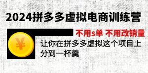2024拼多多虚拟电商训练营 不用s单 不用改销量 在拼多多虚拟上分到一杯羹-小本创业副业项目推荐_零成本在家赚钱项目_中赚网