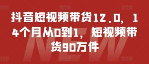 抖音短视频带货12.0，14个月从0到1，短视频带货90万件-小本创业副业项目推荐_零成本在家赚钱项目_中赚网