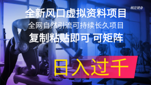 （11587期）全新风口虚拟资料项目 全网自然引流可持续长久项目 复制粘贴即可可矩阵…-小本创业副业项目推荐_零成本在家赚钱项目_中赚网