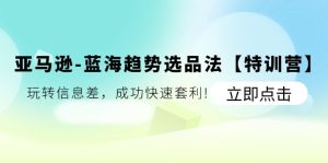 （11591期）亚马逊-蓝海趋势选品法【特训营】：玩转信息差，成功快速套利!-小本创业副业项目推荐_零成本在家赚钱项目_中赚网