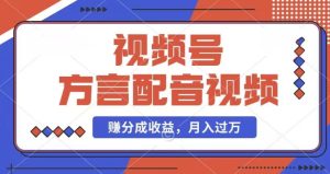 利用方言配音视频，赚视频号分成计划收益，操作简单，还有千粉号额外变现，每月多赚几千块钱-小本创业副业项目推荐_零成本在家赚钱项目_中赚网