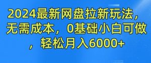 2024最新网盘拉新玩法，无需成本，0基础小白可做，轻松月入6000+-小本创业副业项目推荐_零成本在家赚钱项目_中赚网