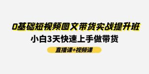 0基础短视频图文带货实战提升班，小白3天快速上手做带货(直播课+视频课)-小本创业副业项目推荐_零成本在家赚钱项目_中赚网