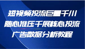 短视频投流巨量千川随心推压千展核心投流广告数据分析教程（65节）-小本创业副业项目推荐_零成本在家赚钱项目_中赚网