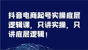抖音电商起号实操底层逻辑课，只讲实操，只讲底层逻辑！（7节）-小本创业副业项目推荐_零成本在家赚钱项目_中赚网