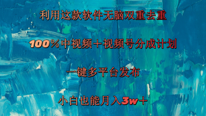 （11710期）利用这款软件无脑双重去重 100％中视频＋视频号分成计划 小白也能月入3w＋-小本创业副业项目推荐_零成本在家赚钱项目_中赚网