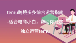 temu跨境多多综合运营指南-适合电商小白，帮助你能够独立运营temu(44节)-小本创业副业项目推荐_零成本在家赚钱项目_中赚网