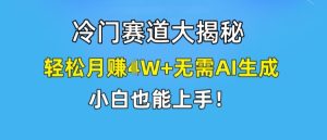 冷门赛道大揭秘，轻松月赚1W+无需AI生成，小白也能上手-小本创业副业项目推荐_零成本在家赚钱项目_中赚网