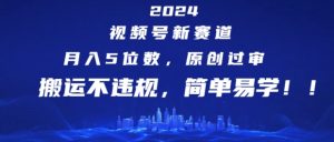 2024视频号新赛道，月入5位数+，原创过审，搬运不违规，简单易学-小本创业副业项目推荐_零成本在家赚钱项目_中赚网