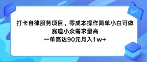 打卡自律服务项目，零成本操作简单小白可做，赛道小众需求量高，一单高达90元月入1w+-小本创业副业项目推荐_零成本在家赚钱项目_中赚网