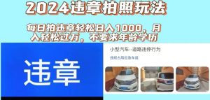 （11743期）2024违章拍照新玩法，推广躺赚+拍照赚钱双模式，日入1000+-小本创业副业项目推荐_零成本在家赚钱项目_中赚网