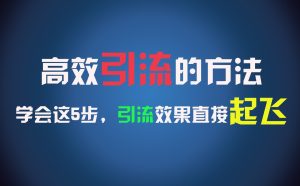 高效引流的方法，可以帮助你日引300+创业粉，一年轻松收入30万，比打工强太多！-小本创业副业项目推荐_零成本在家赚钱项目_中赚网