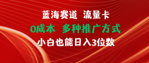 (11768期)蓝海赛道 流量卡 0成本 小白也能日入三位数-小本创业副业项目推荐_零成本在家赚钱项目_中赚网
