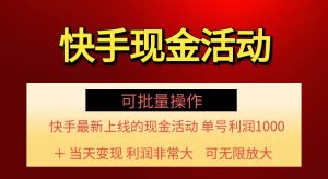 （11819期）快手新活动项目！单账号利润1000+ 非常简单【可批量】（项目介绍＋项目…-小本创业副业项目推荐_零成本在家赚钱项目_中赚网