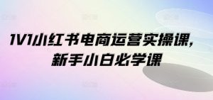 1V1小红书电商运营实操课，新手小白必学课-小本创业副业项目推荐_零成本在家赚钱项目_中赚网