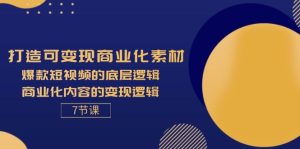 （11829期）打造可变现商业化素材，爆款短视频的底层逻辑，商业化内容的变现逻辑-7节-小本创业副业项目推荐_零成本在家赚钱项目_中赚网