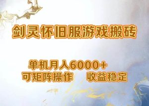 （12471期）网游剑灵打金搬砖，单机月入6000+，可矩阵操作，收益稳定。-小本创业副业项目推荐_零成本在家赚钱项目_中赚网