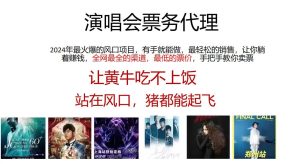 演唱会票务代理，2024年最火爆风口项目，全网最低的票价，小白一分钟上手日入2000+-小本创业副业项目推荐_零成本在家赚钱项目_中赚网
