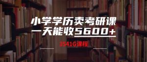 （12556期）小学学历卖考研课程，一天收5600（附3580G考研合集）-小本创业副业项目推荐_零成本在家赚钱项目_中赚网