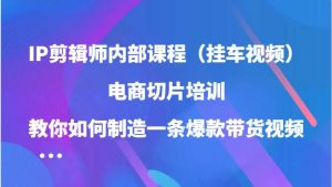 IP剪辑师内部课程（挂车视频），电商切片培训，教你如何制造一条爆款带货视频-小本创业副业项目推荐_零成本在家赚钱项目_中赚网