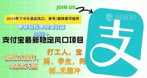 （12563期）下半年最新风口项目，支付宝最稳定玩法，0成本无脑操作，最快当天提现…-小本创业副业项目推荐_零成本在家赚钱项目_中赚网