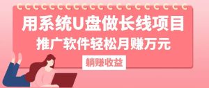（12666期）用系统U盘做长线项目，推广软件轻松月赚万元（附制作教程+软件）-小本创业副业项目推荐_零成本在家赚钱项目_中赚网