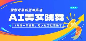 （12673期）视频号最新蓝海赛道，AI美女跳舞，3分钟一条视频，月入过万就靠她了！-小本创业副业项目推荐_零成本在家赚钱项目_中赚网