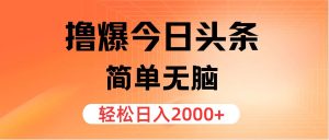 （12697期）撸爆今日头条，简单无脑，日入2000+-小本创业副业项目推荐_零成本在家赚钱项目_中赚网
