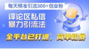 （12714期）评论区私信暴力引流法，每天精准引流300+创业粉，全平台已打通，简单粗暴-小本创业副业项目推荐_零成本在家赚钱项目_中赚网
