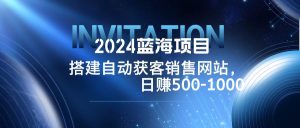 （12743期）2024蓝海项目，搭建销售网站，自动获客，日赚500-1000-小本创业副业项目推荐_零成本在家赚钱项目_中赚网