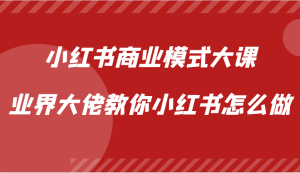 小红书商业模式大课，业界大佬教你小红书怎么做【视频课】-小本创业副业项目推荐_零成本在家赚钱项目_中赚网