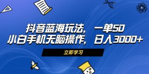 （13273期）抖音蓝海玩法，一单50，小白手机无脑操作，日入3000+-小本创业副业项目推荐_零成本在家赚钱项目_中赚网