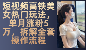 （13319期）短视频高铁美女热门玩法，单月涨粉5万，拆解全套操作流程-小本创业副业项目推荐_零成本在家赚钱项目_中赚网